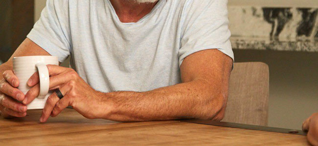 Man drinking coffee